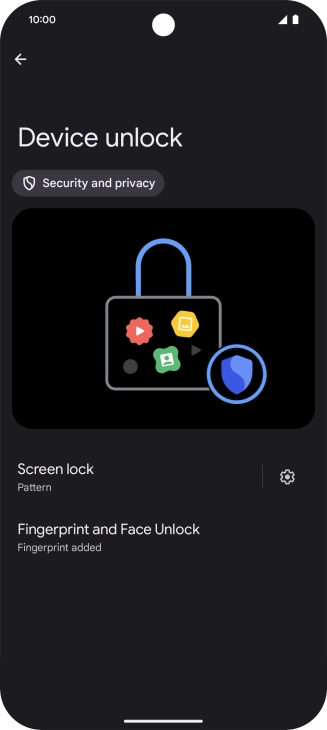 Press Screen lock and key in the additional phone lock code you created earlier.