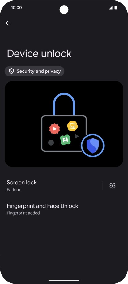 Press Screen lock and key in the additional phone lock code you created earlier.