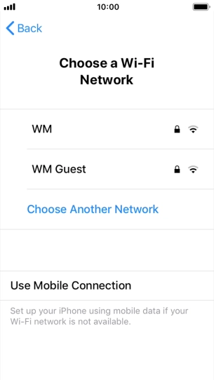 Press the required Wi-Fi network.