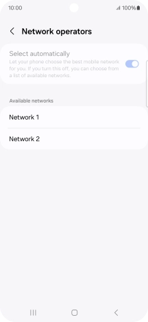 Press the required network.