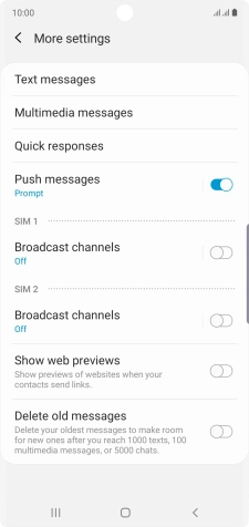 Press Text messages.