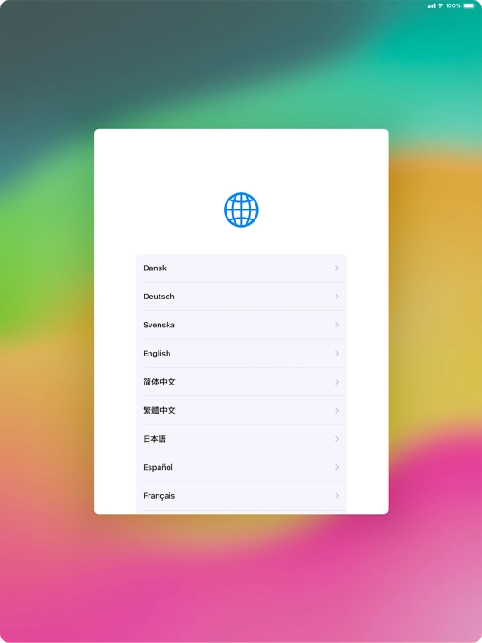 Press the required language.