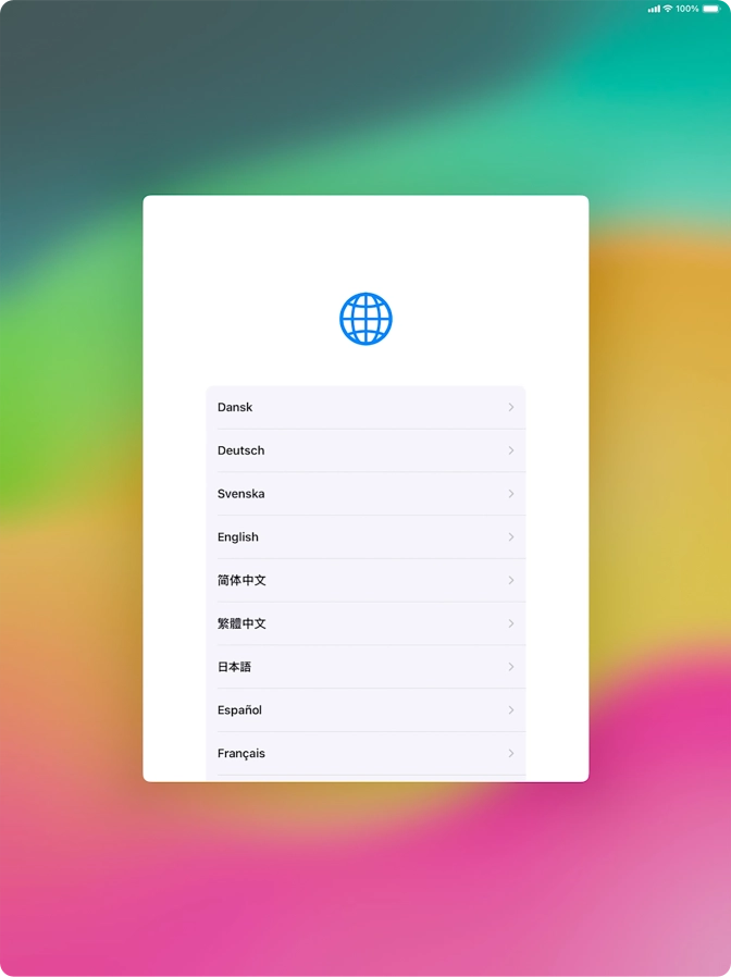 Press the required language.