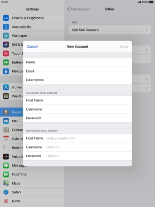 Press Host Name and key in the name of your email provider's outgoing server. Please note that if you can't send email messages when using your email provider's outgoing server, key in smtp.vodafone.net.au (Vodafone's outgoing server).