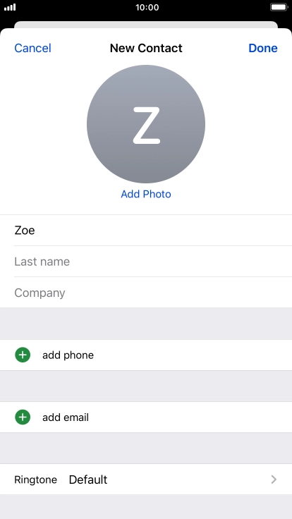 Press Last name and key in the last name.