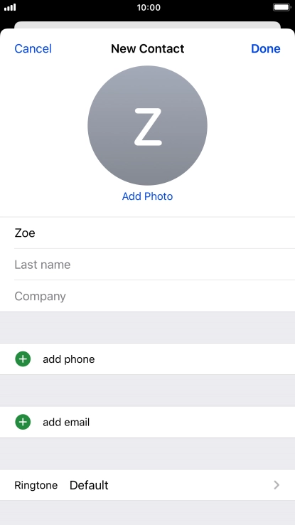 Press Last name and key in the last name.