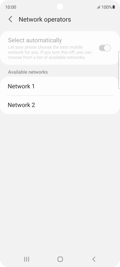 Press the required network.