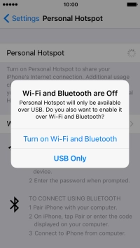 Press Turn on Wi-Fi and Bluetooth.
