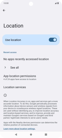 Press App location permissions.