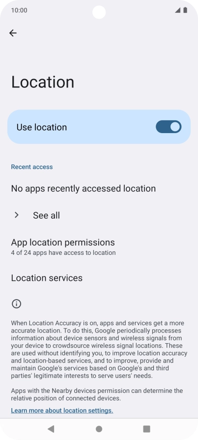 Press App location permissions.