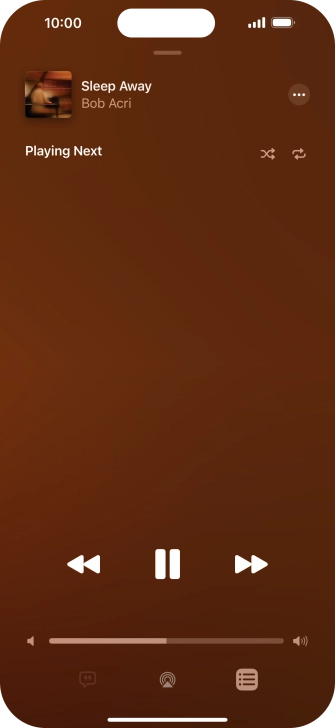 Press the shuffle icon to turn the function on or off.