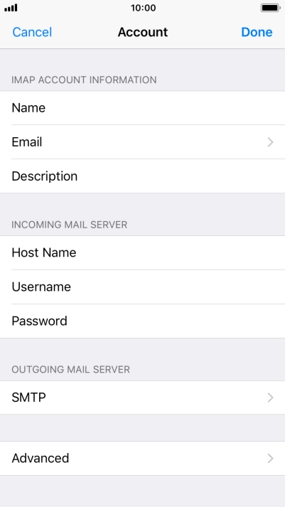 Press SMTP.
