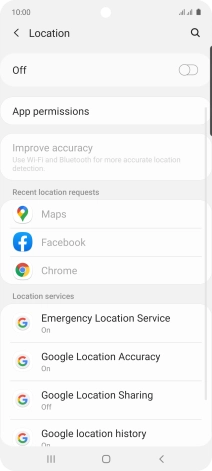 Press the indicator to turn the function on or off.