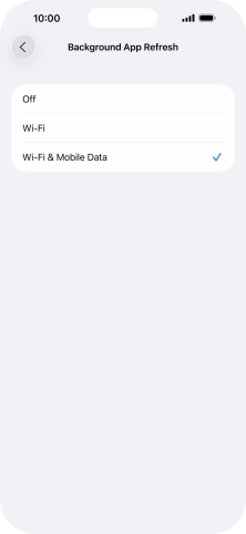 To turn off background refresh of apps, press Off.