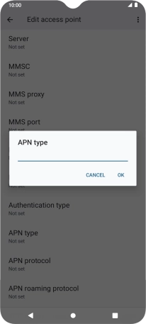 Key in default and press OK.