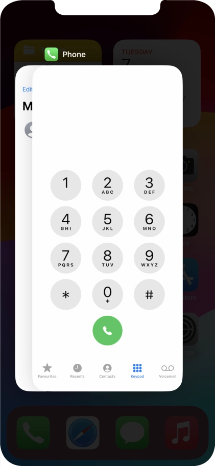 Slide upwards on the required application to end it.