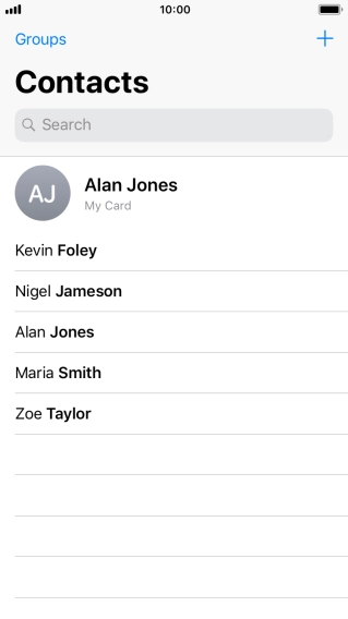 Press the required contact.
