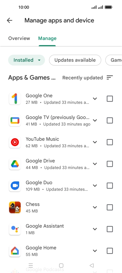 Press the required app.