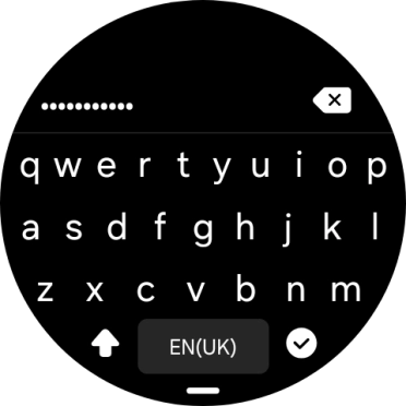 Key in the password for the Wi-Fi network and press the confirm icon.