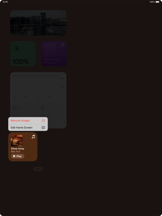 Press Remove Widget.