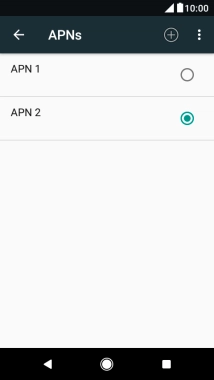 Press the field next to the required data connection to activate it.
