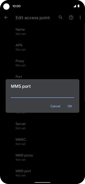 Key in 8080 and press OK.