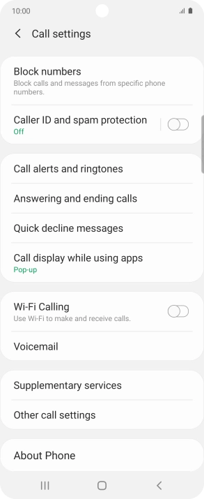 Press Supplementary services.