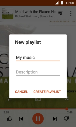 Key in a name for the playlist and press CREATE PLAYLIST.
