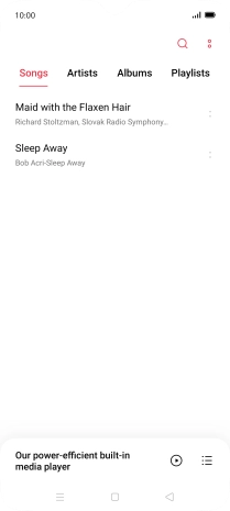 Press the required category and go to the required audio file.