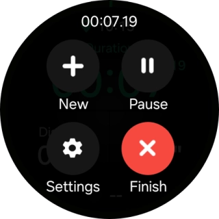 Press Finish to end an activity.
