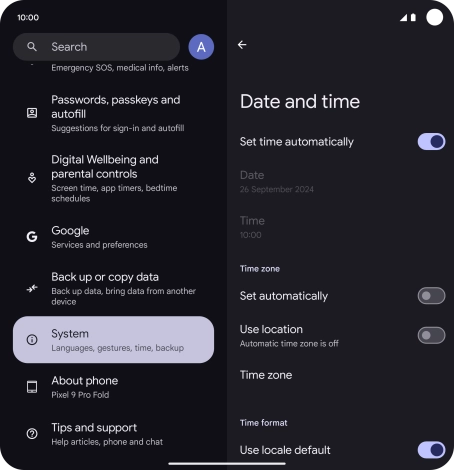 Press the indicator next to 