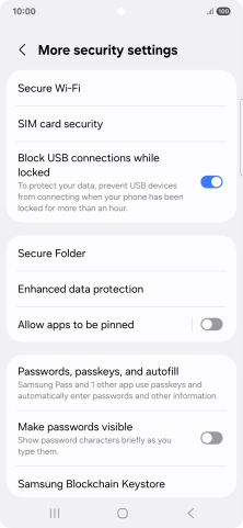 Press SIM card security.