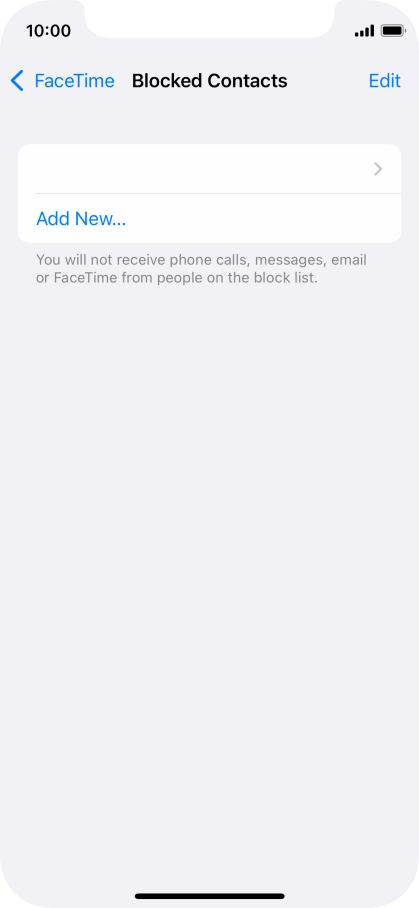 Press Add New... and follow the instructions on the screen to block a contact.