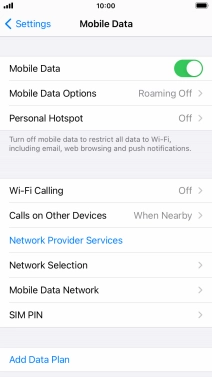 Press Mobile Data Options.