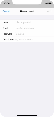 Press Name and key in the required sender name.