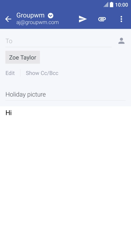Press the attachment icon.