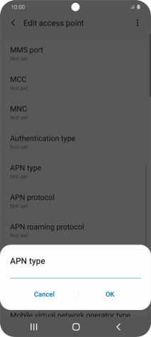Key in default and press OK.