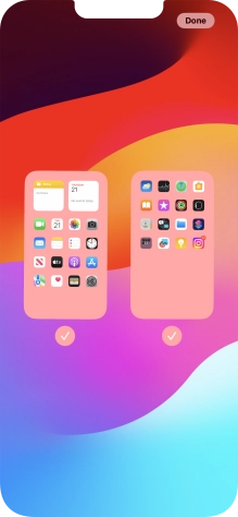 Press the fields below the required home screens to select or deselect them. Press the fields below the required home screens to select or deselect them.