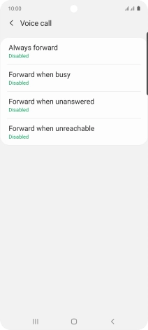 Press the required divert type.
