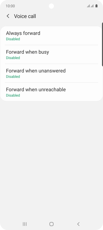 Press the required divert type.