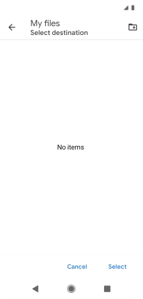 To create a new folder, press the new folder icon and follow the instructions on the screen to create a new folder.