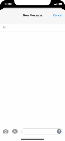 Press the text input field and write the text for your text message.