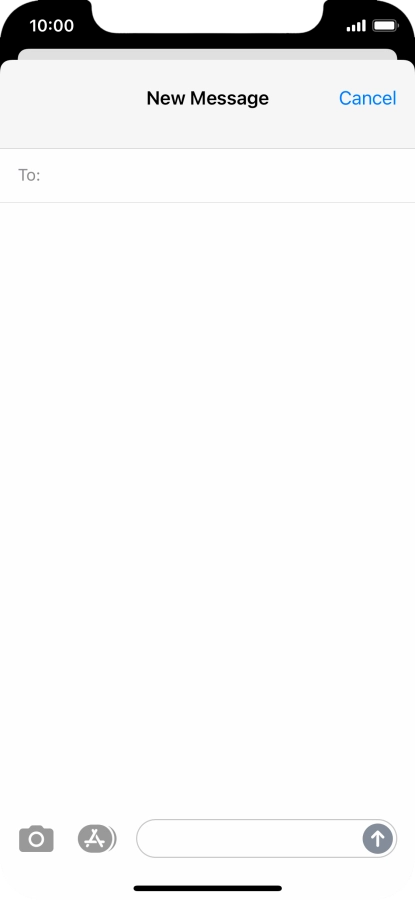 Press the text input field and write the text for your text message.
