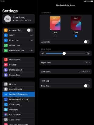 Press the indicator next to 