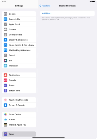 Press Add New... and follow the instructions on the screen to block a contact.