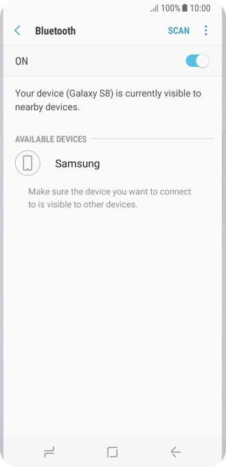 Press the required Bluetooth device and follow the instructions on the screen to pair the device with your phone.