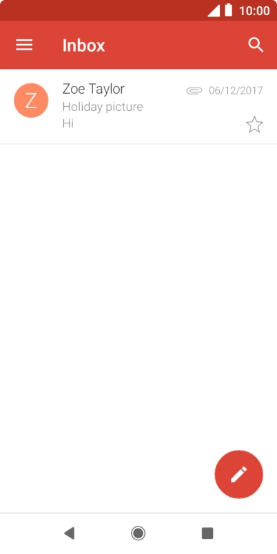 Slide your finger right starting from the left side of the screen.