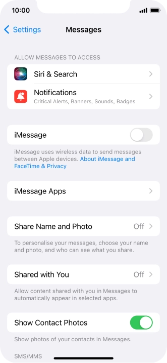 Press the indicator next to 