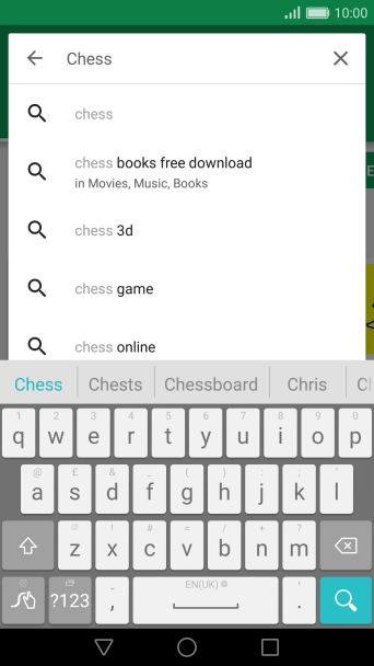 Key in the name or subject of the required app and press the search icon.
