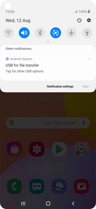 Press Tap for other USB options..